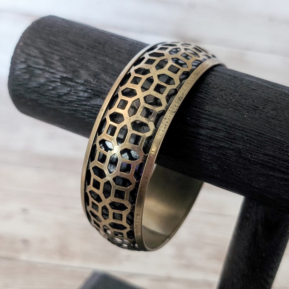 Vintage Bracelet Brass? Cut Out Design Retro Bracelet
